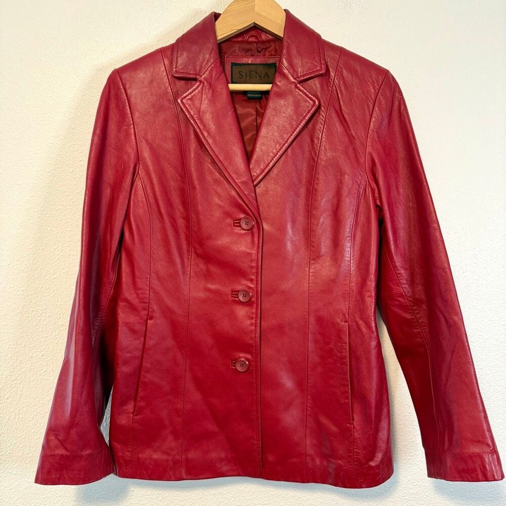 Siena Red Leather Jacket Size 6
